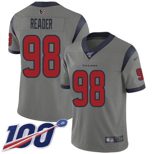 Houston Texans Limited Gray Men D J  Reader Jersey NFL Football #98 100th Season Inverted Legend->houston texans->NFL Jersey